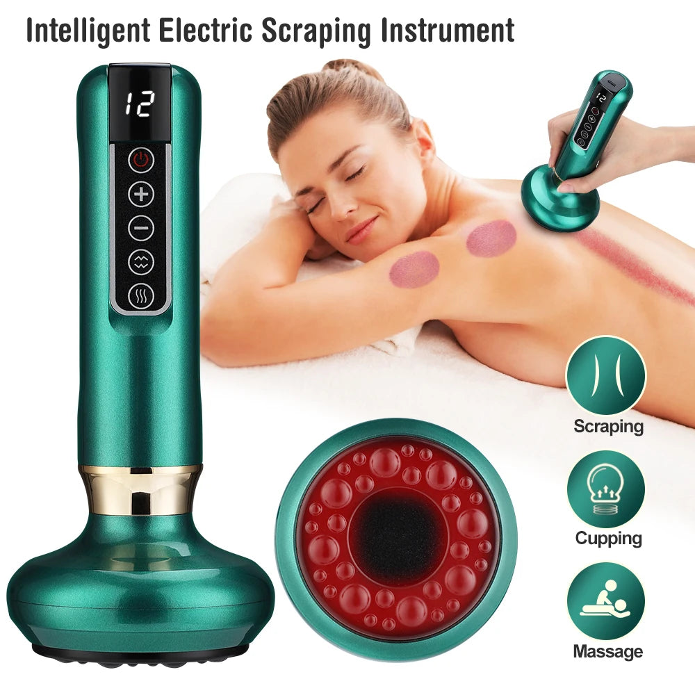 Electric Cupping Device 12 Levels Vacuum Cupping Cans USB Rechargeable Scraping Cupping Cans Suction Massage Apparatus